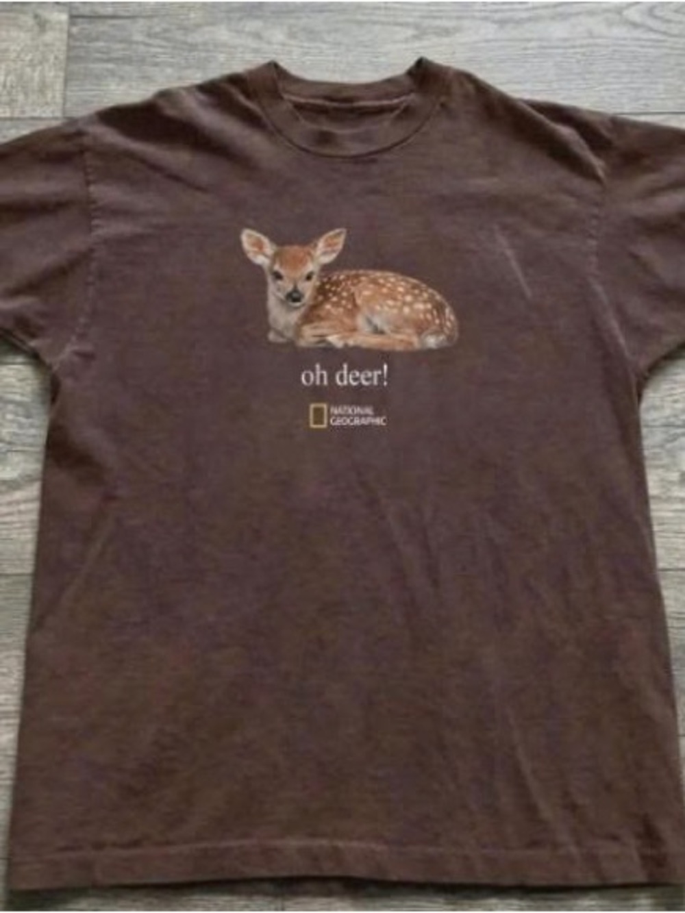 Oh deer Brown Short-Sleeve Tee with Fawn Graphic